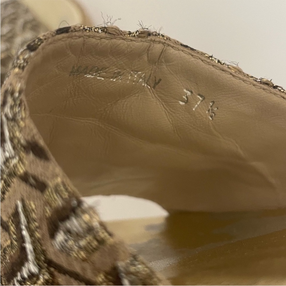 Prada Espadrille Platform Slide Sandals Metallic Womens Size 7.5 Designer - Picture 13 of 15